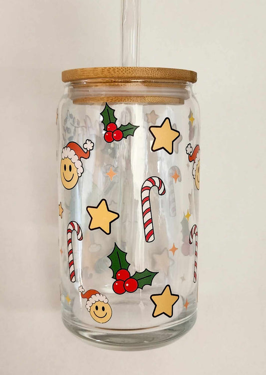 Feeling Holly & Jolly 16oz Glass