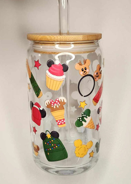 Holiday Pattern 16oz Glass