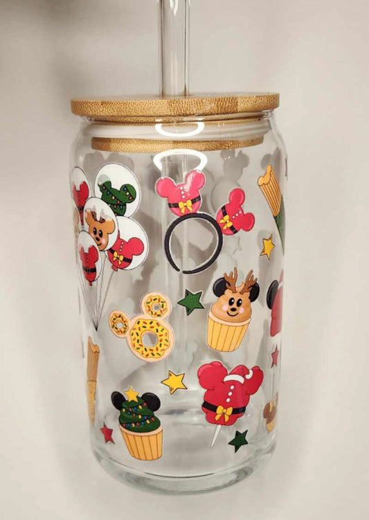 Holiday Pattern 16oz Glass