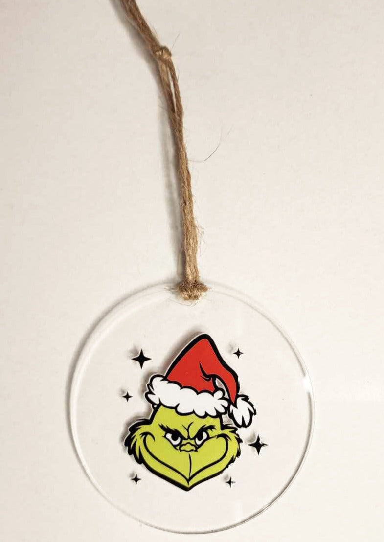 Grinch as Santa Ornament