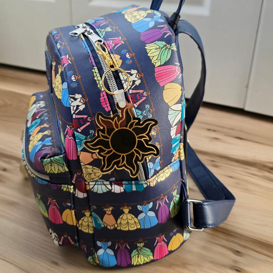 gold mirror acrylic keychain, sun emblem keychain, fairytale inspired keychain, princess inspired accessory