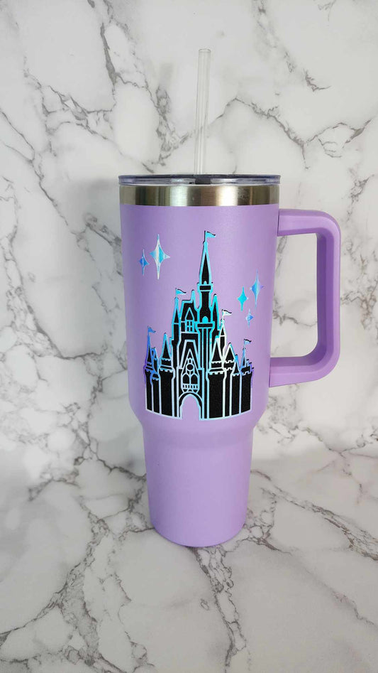 40oz  Light Purple Castle Tumbler