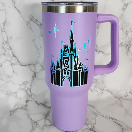 40oz  Light Purple Castle Tumbler